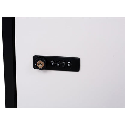 Package Delivery Box, 14'' x 11.3'' x 42'', Galvanized Steel Parcel Mailbox w/Code Lock & Mounting Hardware, for Outdoor Porch, Curbside, Black and White - Discount Msrp 