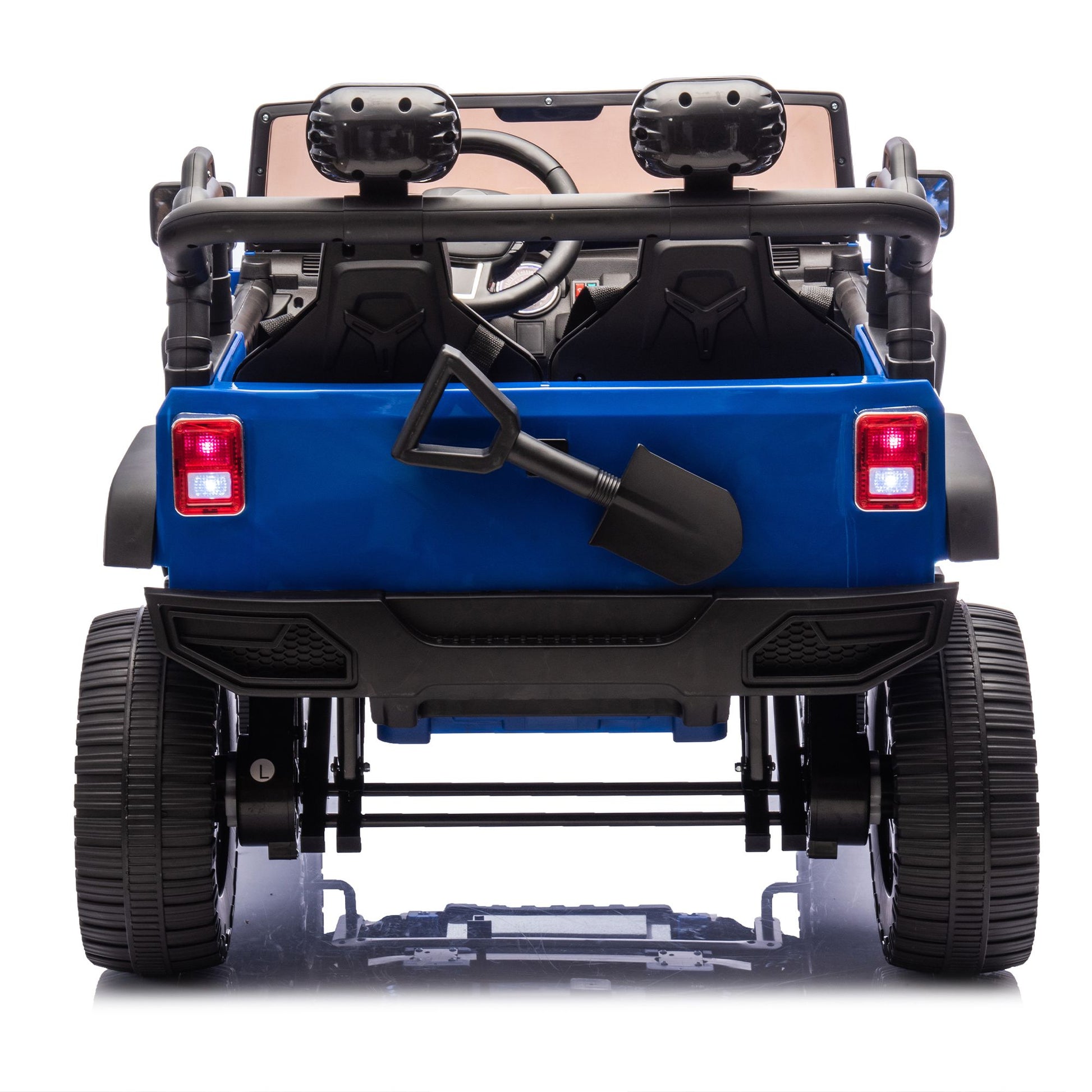 24V Two-Seater Kids Ride On Truck Car W/Parents Control,200w*2,Seat width 20.28in,Four-wheel Suspension,LED Lights,Music,MP3,Bluetooth,Two independent seat belts,Suitable for off-road For Kids Aged 3+ - Discount Msrp 