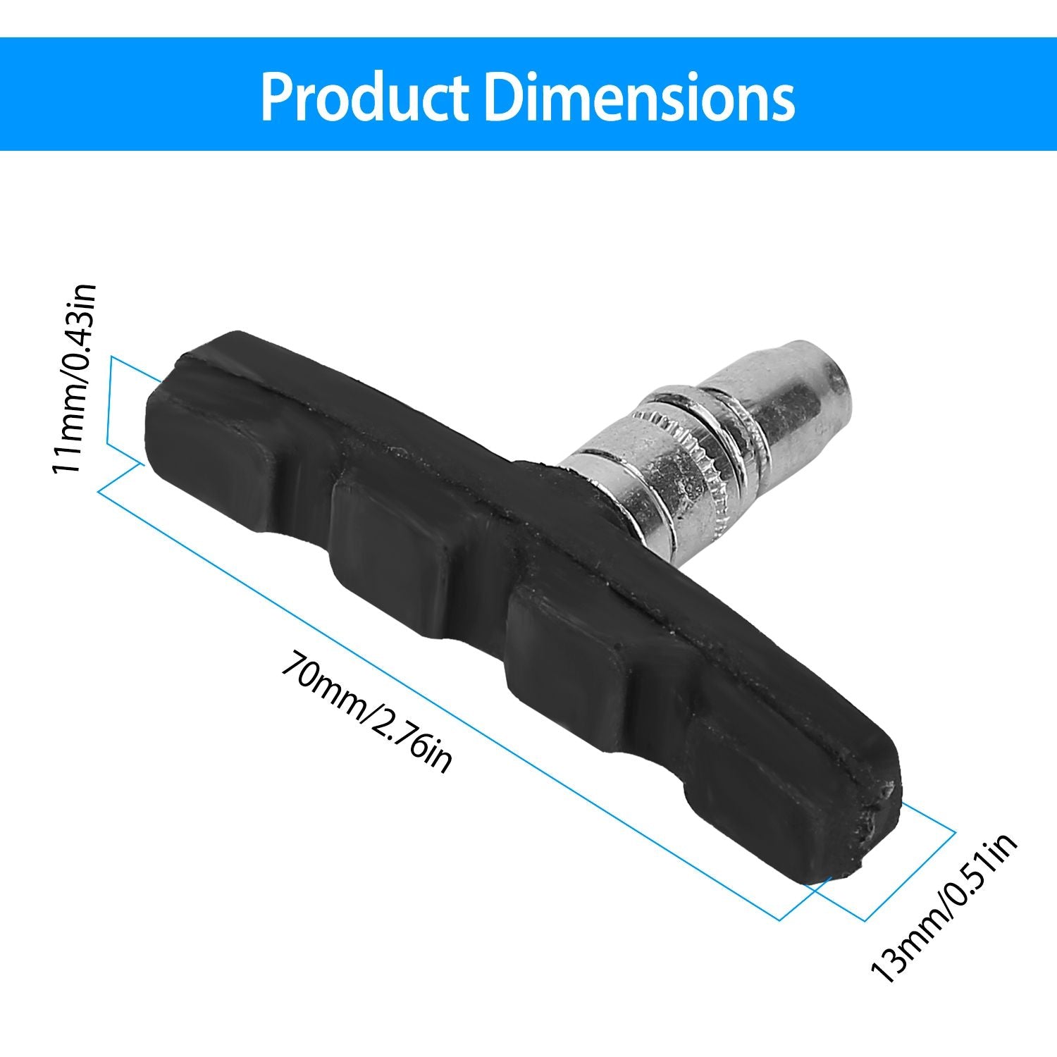 5 Pairs V Bike Brake Pads Road Mountain Bicycle V-Brake Blocks Set 70mm Non-Slip V Bicycle Stop Caliper - Discount Msrp 