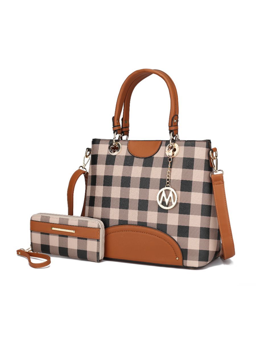 MKF Collection Gabriella Checkers Handbag with Wallet by Mia k - Discount Msrp 
