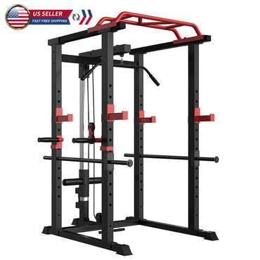 Multi-functional Power Cage,Home Adjustable Pullup Squat Rack 1000Lbs Capacity Comprehensive Fitness Barbell Rack - Discount Msrp 