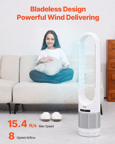 40" Oscillating Tower Fan 8H Timer 15.4ft/s High Velocity with Remote Control - Discount Msrp 