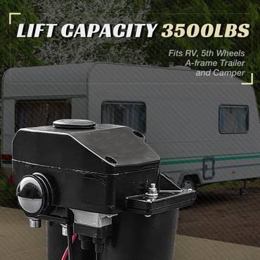 3500 lbs Electric Trailer Jack, 12V DC, 27" Lift, with Drop Leg, for Travel, Trailer, Camper, Boats, & More, W/ Waterproof Cover - Discount Msrp 