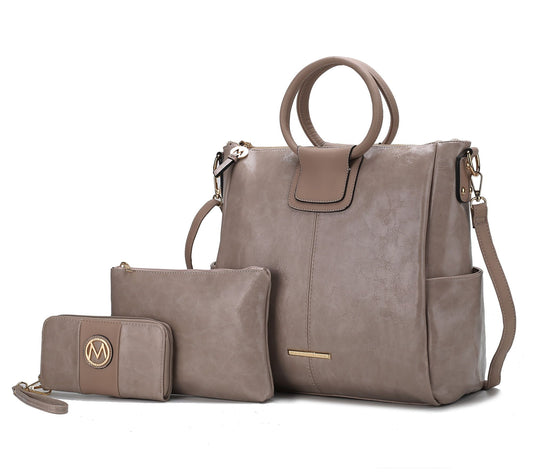 MKF Collection Zori Tote Handbag with Pouch and Wallet Vegan Leather Women by Mia k - Discount Msrp 