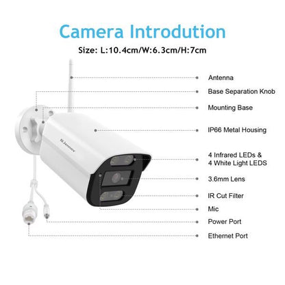 Jennov 5MP Wireless Security Camera System Outdoor IP66 IR WIFI Camera 1TB NVR - Discount Msrp 