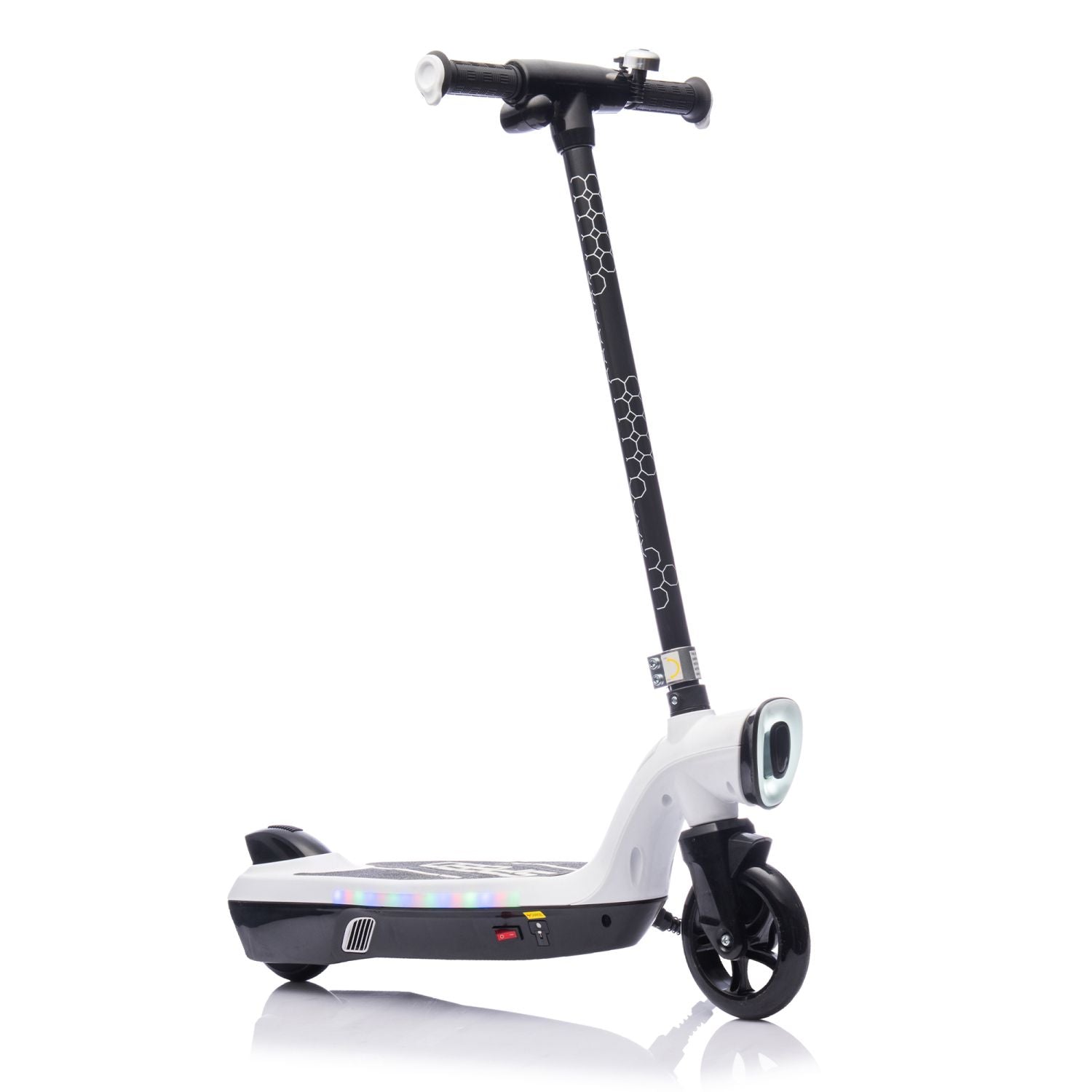 Kids Ride On Electric Scooter With Kickstand,Scooter Bell,Faster Speed And Longer Usage Time,Rear Brake,Wider Pedal,Non-Slip Handle,Colorful LED Lights,5.59-6.84 MPH For Kids 6+. - Discount Msrp 