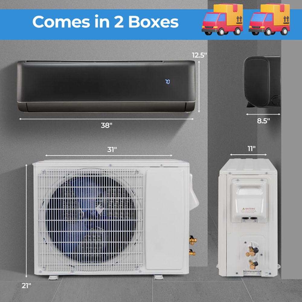 12000 BTU 21 SEER2 208-230V Wifi Enabled Mini Split Air Conditioner and Heater Gray - Discount Msrp 