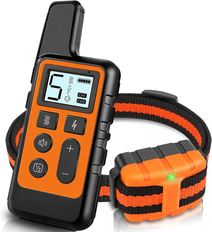 Dog Training Collar; Waterproof Shock Collars for Dog with Remote Range 1640 ft; 3 Training Modes; Beep; Vibration and Shock; Rechargeable Electric Dog Collar for Small Medium Large Dogs - Discount Msrp 