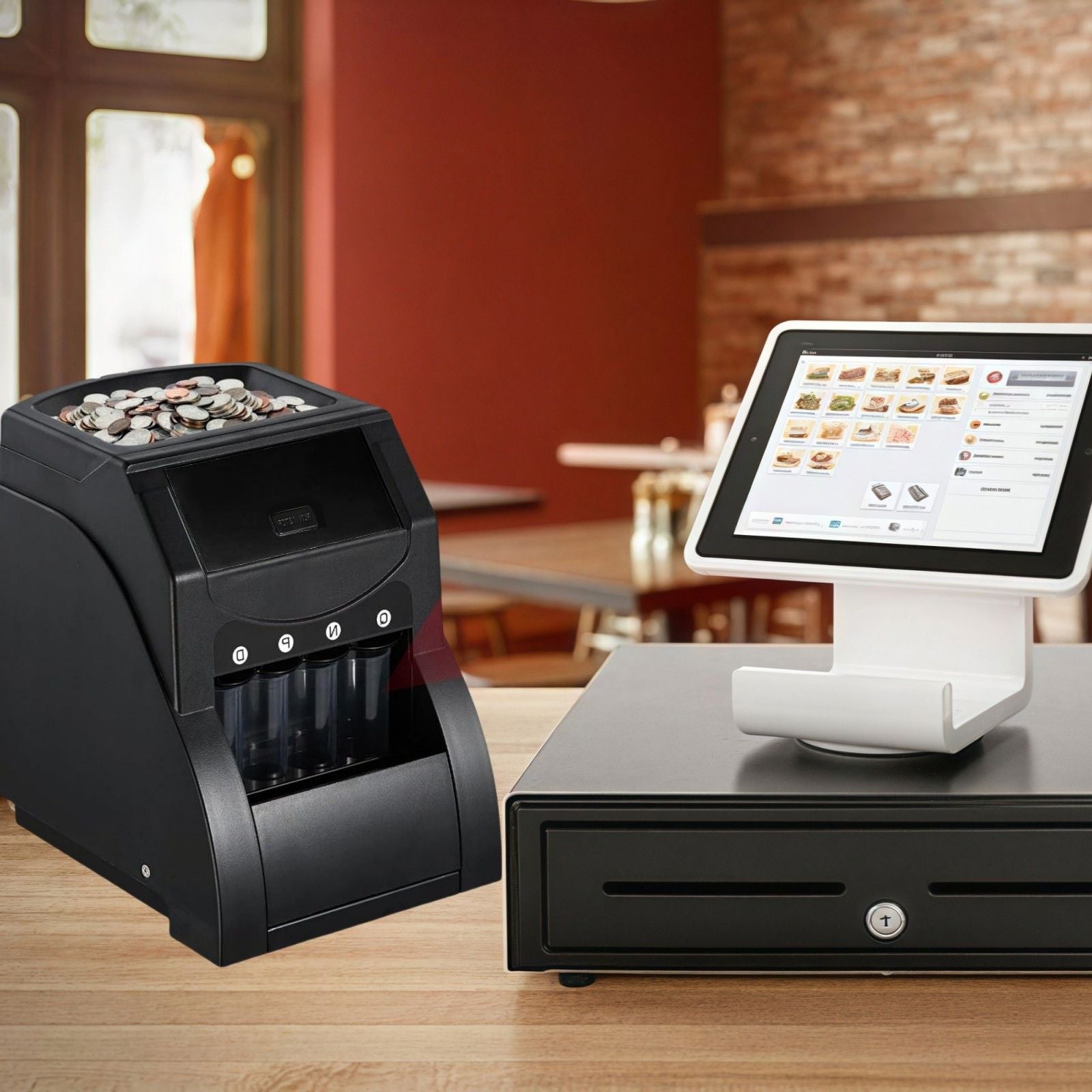 USD Coin Sorter, Coin Sorter Machine for USD Coin, Sorts up to 230 Coins/min, Coin Sorter and Wrapper Machine Holds 200 Coins Included 4 Coin Tubes, Black - Discount Msrp 