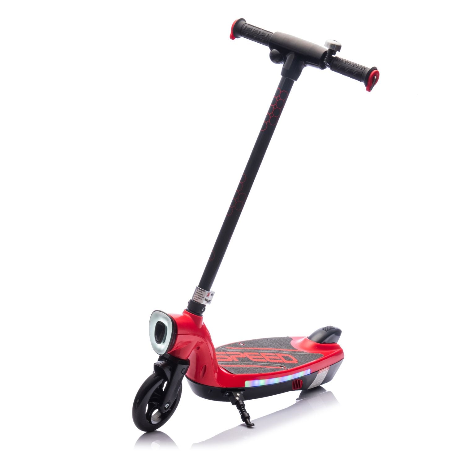 Kids Ride On Electric Scooter With Kickstand,Scooter Bell,Faster Speed And Longer Usage Time,Rear Brake,Wider Pedal,Non-Slip Handle,Colorful LED Lights,5.59-6.84 MPH For Kids 6+. - Discount Msrp 