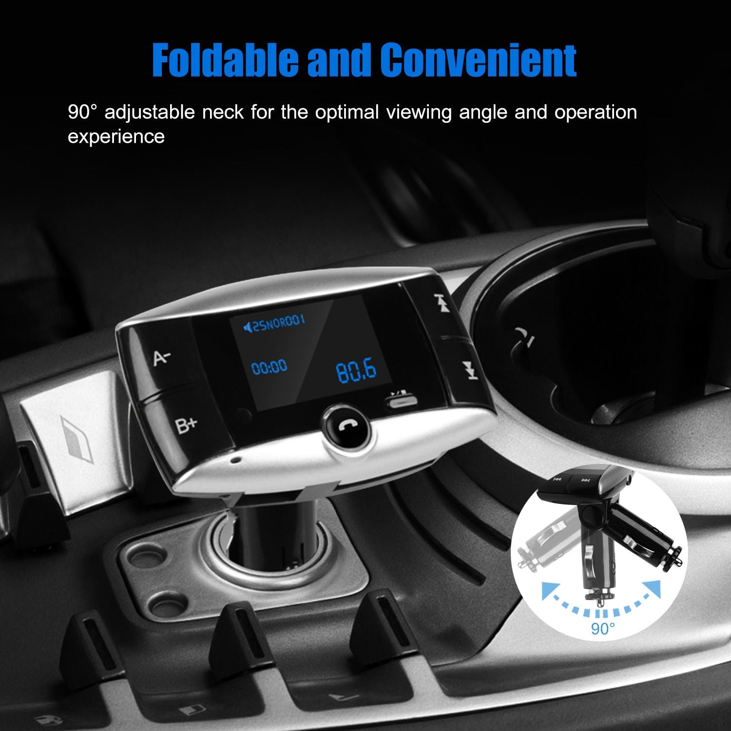 Car Wireless FM Transmitter USB Charger Hands-free Call MP3 Player SD Card Reading Aux-in LED Display - Discount Msrp 