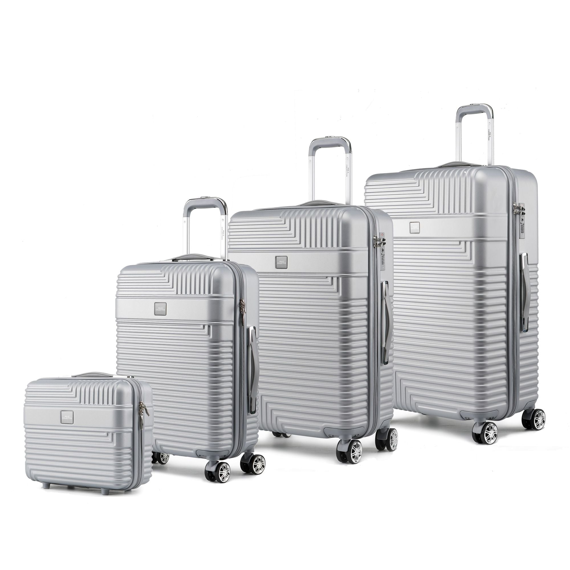MKF Collection Mykonos Luggage Set- Extra Large Check-in, Large Check-in, Medium Carry-on, and Small Cosmetic Case by Mia K - Discount Msrp 