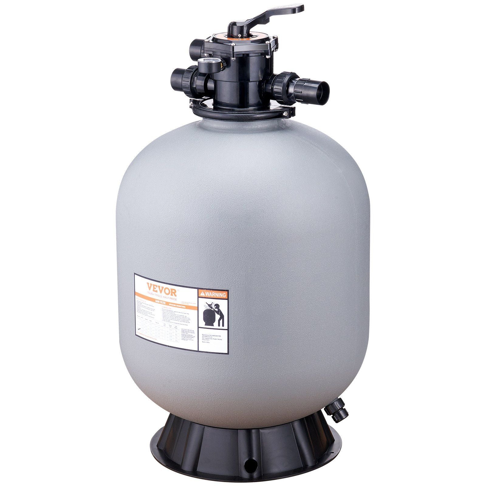 VEVOR Sand Filter, 24-inch, Up to 65 GPM Flow Rate, Above Inground Swimming Pool Sand Filter System with 7-Way Multi-Port Valve, Filter, Backwash, Rinse, Recirculate, Waste, Winter, Closed Functions - Discount Msrp 