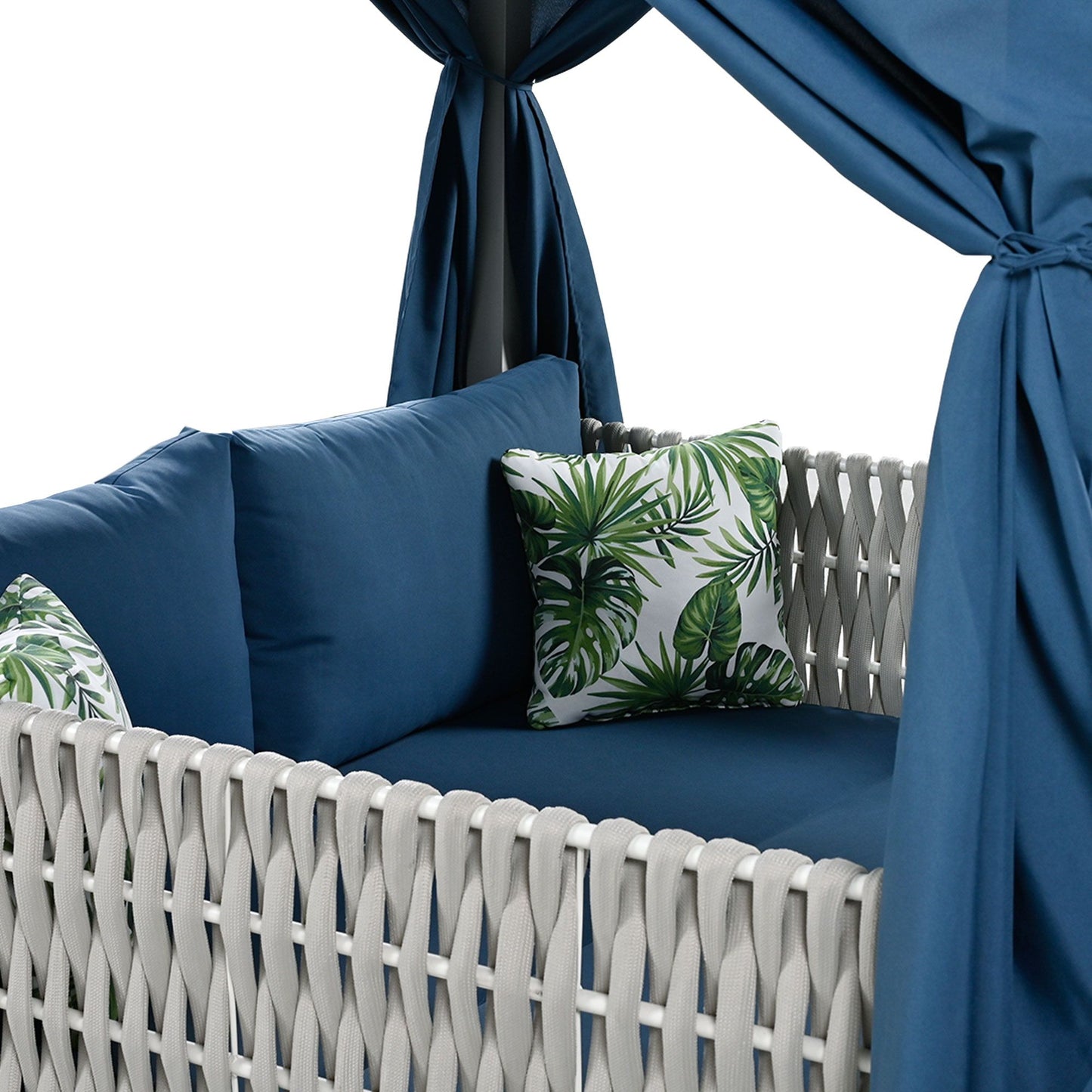 Outdoor Patio Sunbed with Curtains, High Comfort, Suitable for Multiple Scenarios - Discount Msrp 