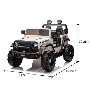 24V Two-seater Kids Ride On Electric Car W/parents control,Seat width 19.69in,400W motor,Four-wheel suspension,light&searchlight,USB,MP3,Bluetooth,Provide a speed of 1.86-4.35MPH for kids of 3+. - Discount Msrp 