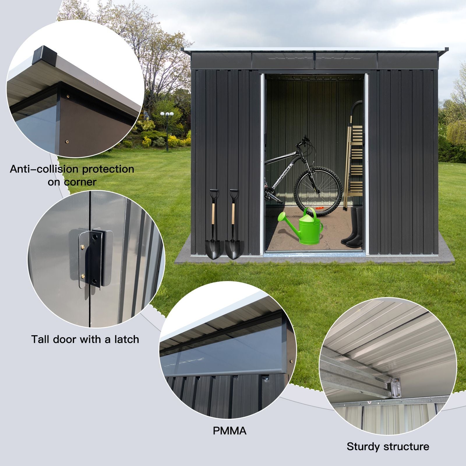 Metal garden sheds 6ftx8ft outdoor storage sheds Acrylic Total - Discount Msrp 