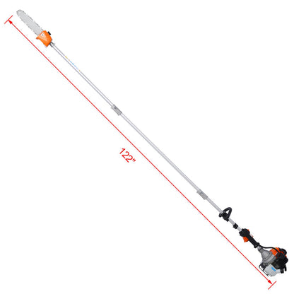 5 in 1 Multi-Functional Trimming Tool, 56CC 2-Cycle Garden Tool System with Gas Pole Saw, Hedge Trimmer, Grass Trimmer, and Brush Cutter EPA Compliant - Discount Msrp 