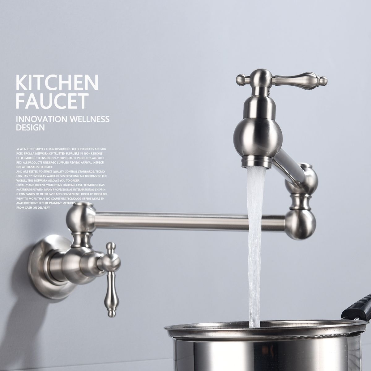 Folding faucet Pot Filler Faucet Wall Mount RT - Discount Msrp 