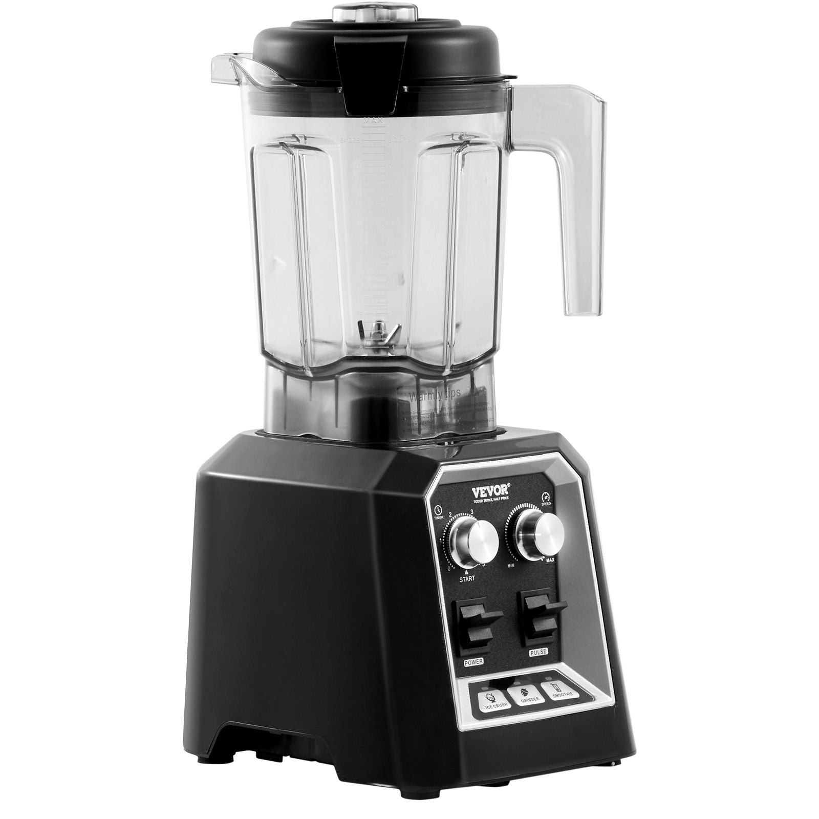 VEVOR Professional Blender, Commercial Countertop Blenders, 68 oz Jar Blender Combo, Stainless Steel 3 Functions Blender, for Frozen Drinks, Shakes, Smoothies, Peree, and Crush Ice, Black - Discount Msrp 