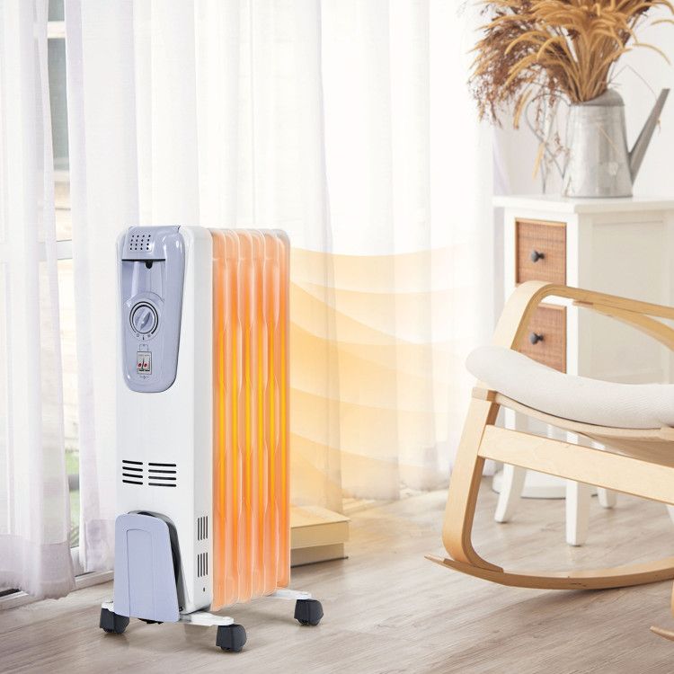 1500W Electric Oil Filled Radiator with 4 Bottom Wheels - Discount Msrp 