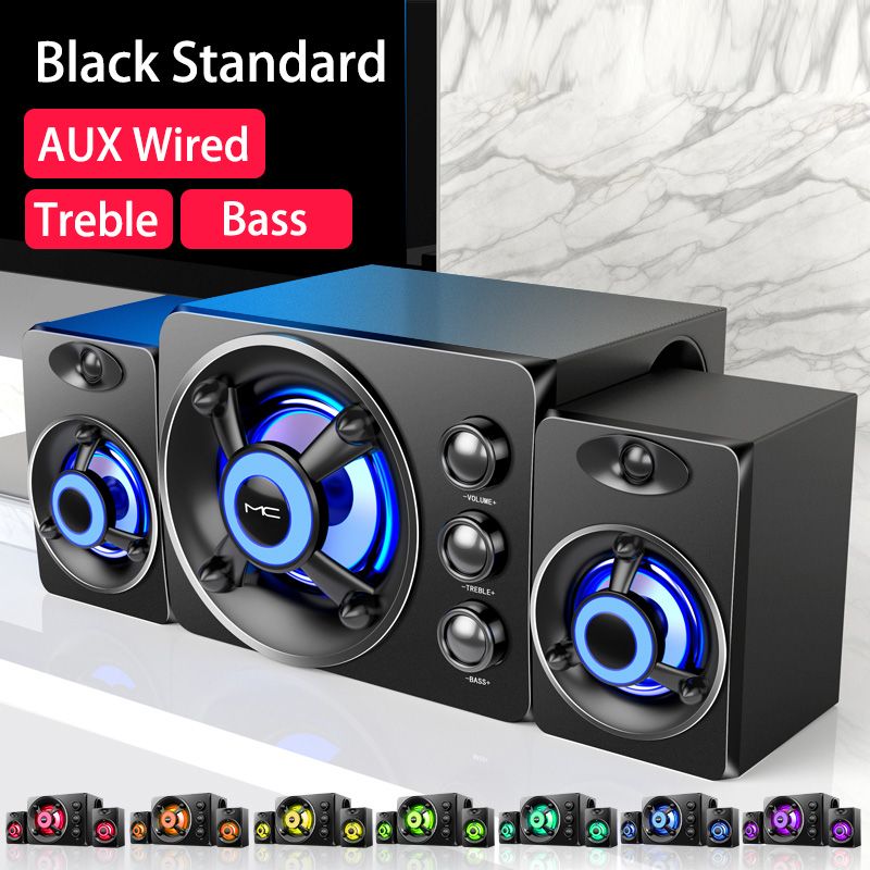 Computer Combination Speakers AUX USB Wired Wireless Bluetooth Audio System Home Theater Surround SoundBar for PC TV - Discount Msrp 