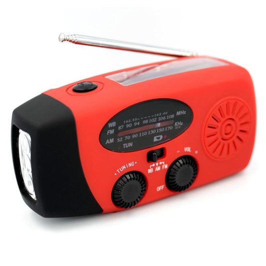 Multifunctional Hand Radio Solar Crank Dynamo Powered AM/FM/WB/NOAA Weather Radio Use Emergency LED Flashlight and Power Bank - Discount Msrp 
