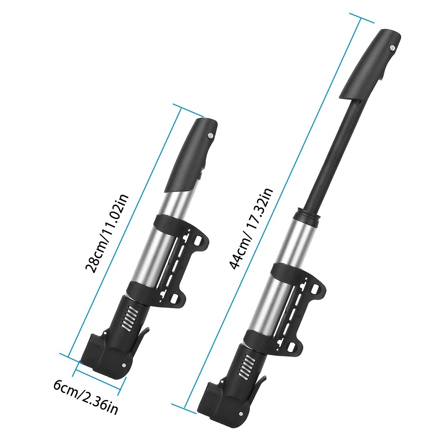 Mini Bike Pump Portable Bicycle Tire Inflator Ball Air Pump w/ Mount Frame For Mountain Road Bike Presta Schrader - Discount Msrp 