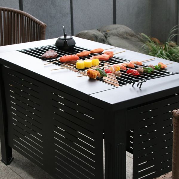 fire pit multifunctional chinese hibachi cooking tea bbq grill patio grill stove table outdoor furniture heating patio - Discount Msrp 