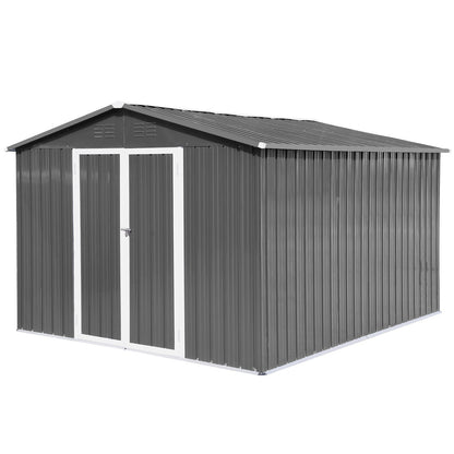 Metal garden sheds 10ftx12ft outdoor storage sheds Grey - Discount Msrp 