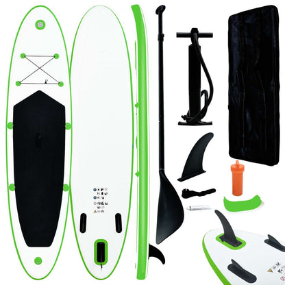 Inflatable Stand Up Paddleboard Set Green and White - Discount Msrp 