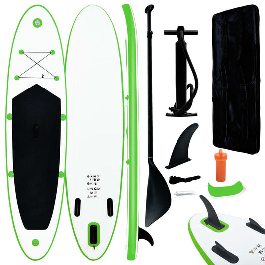 Inflatable Stand Up Paddleboard Set Green and White - Discount Msrp 