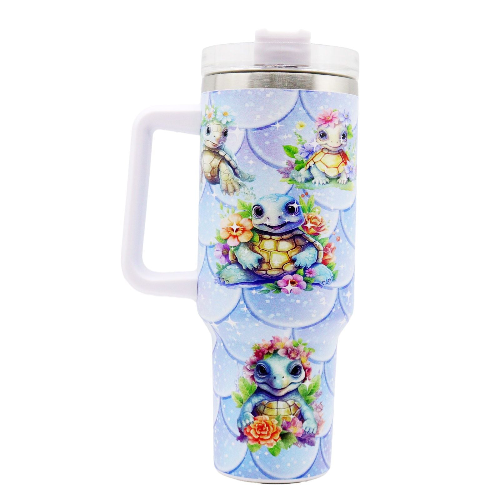 1pc 40oz Water Bottles,5D Little Turtle Series Tumbler,Large Capacity Stainless Steel Tumbler Insulation Cup With Lid And Straw For Women,Camping,Driving,skiing,Thermocoolers.Best Gift - Discount Msrp 