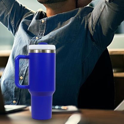 40oz V2 large capacity tumbler, With Handle And Straw Lid, Insulated Reusable Stainless Steel Water Bottles Travel Mug Coffee Cup car cup water cup For Men Women Outdoor Camping Driving, gift - Discount Msrp 
