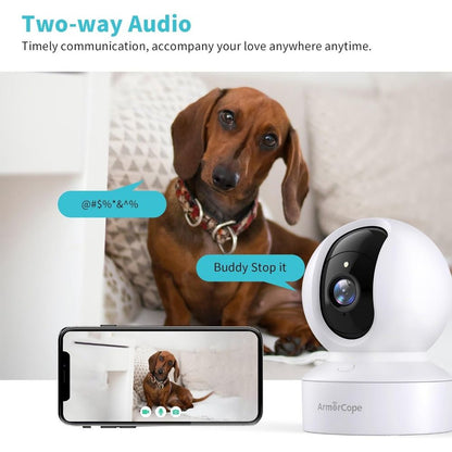Pet Camera, 2K HD Dog Camera with Mobile APP, 360° Pan/Tilt View Puppy Camera, MagivPix Night Vision, Motion Tracking Alert with Cloud/Local SD, Home Indoor Security Camera - Discount Msrp 