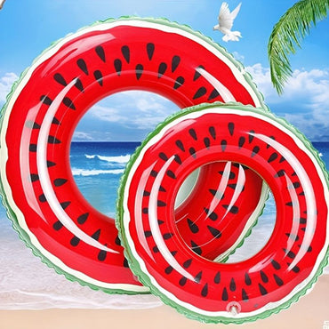 1pc Inflatable Watermelon Swimming Ring; Thickened PVC Fruit Swimming Ring; Inflatable Children's Swimming Ring For Beach - Discount Msrp 