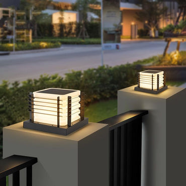 Outdoor Solar Powered Post Light, Outdoor LED Cap Light for Garden Patio Lawn Yard Terance - Discount Msrp 