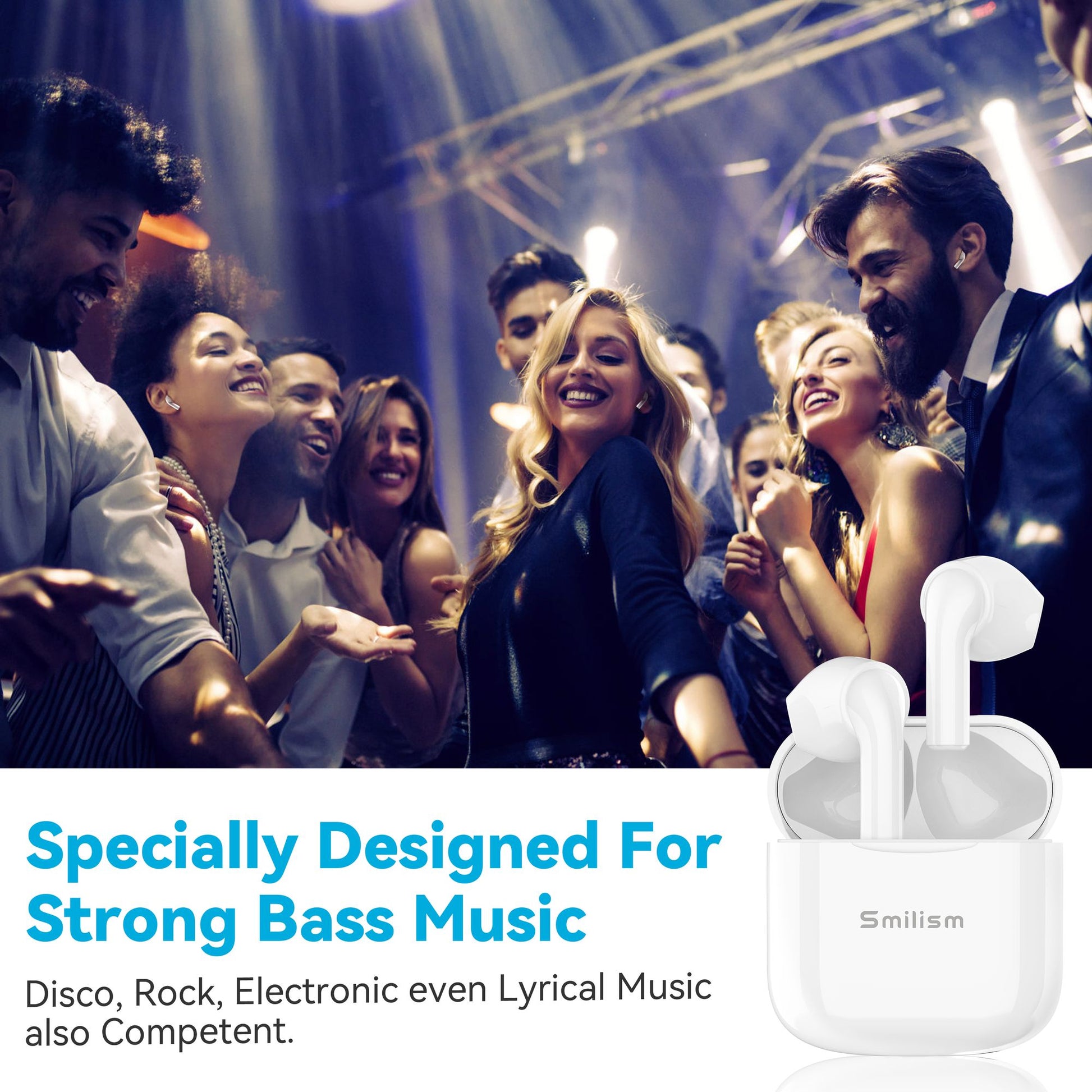 Smilism TWS Wireless Earbuds 5.0, 14.2mm HIFI Speaker Super mini design Touch Control in-Ear Headphones with Noise Reduction, Hi-Fi Stereo Audio, 15hours Type-C Quick Charging Case Waterproof - Discount Msrp 