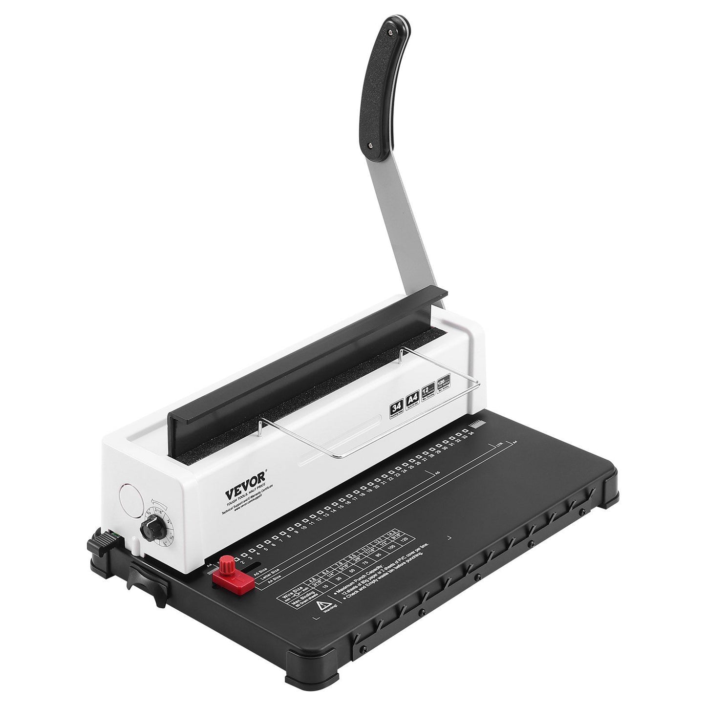 VEVOR Coil Spiral Binding Machine, Manual Book Maker 34-Holes Binding 120 Sheets, Punch Binder with 100pcs 5/16'' Coil Binding Spines, Adjustable Side Margin, for Letter Size, A4, A5 - Discount Msrp 