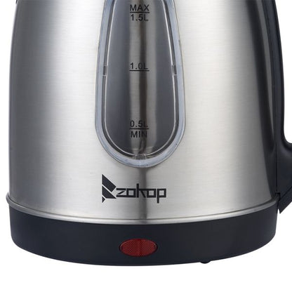 US Standard ZOKOP HD-1802S 120V 1200W 1.5L Stainless Steel Electric Kettle with Water Window [Same code 00574412] - Discount Msrp 