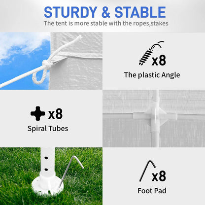 1 Set of 10'x30' Party Tent Canopy for Outdoor Weddings, Heavy-Duty Waterproof Event Shelter with Removable Sidewalls, Ideal for Parties, Booths, and Gatherings. - Discount Msrp 