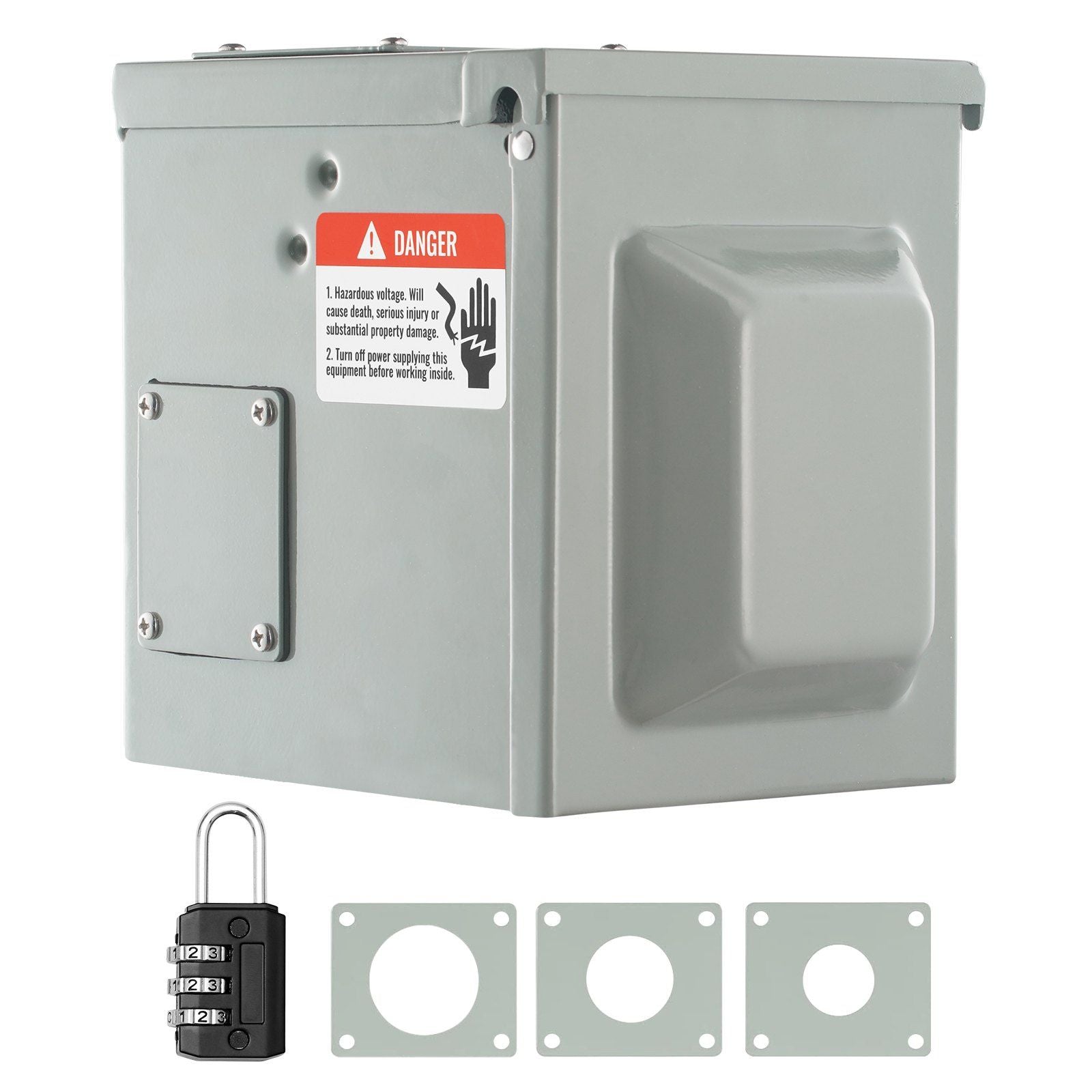 VEVOR 30 Amp RV Power Outlet Box, 125/250 Volt, Enclosed Lockable Outdoor RV Receptacle Box, NEMA TT-30R Weatherproof Electrical Panel, for RV Camper Trailer Motorhome Tested to UL Standards - Discount Msrp 