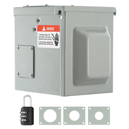 VEVOR 30 Amp RV Power Outlet Box, 125/250 Volt, Enclosed Lockable Outdoor RV Receptacle Box, NEMA TT-30R Weatherproof Electrical Panel, for RV Camper Trailer Motorhome Tested to UL Standards - Discount Msrp 