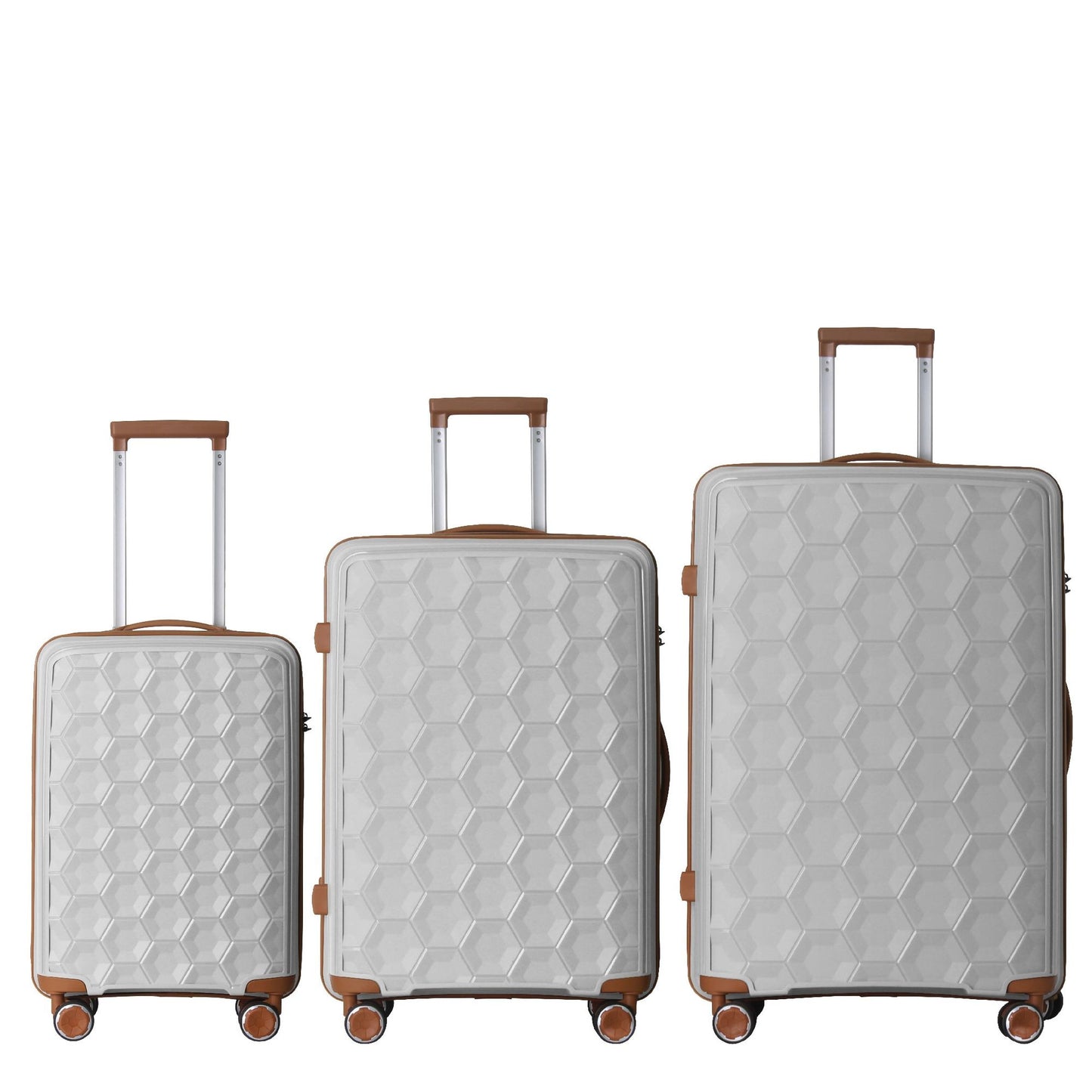 3-Piece Luggage Set Travel Lightweight Suitcases with Rolling Wheels, TSA lock & Moulded Corner, Carry on Luggages for Business, Trip, (20"/24"/28"), White - Discount Msrp 