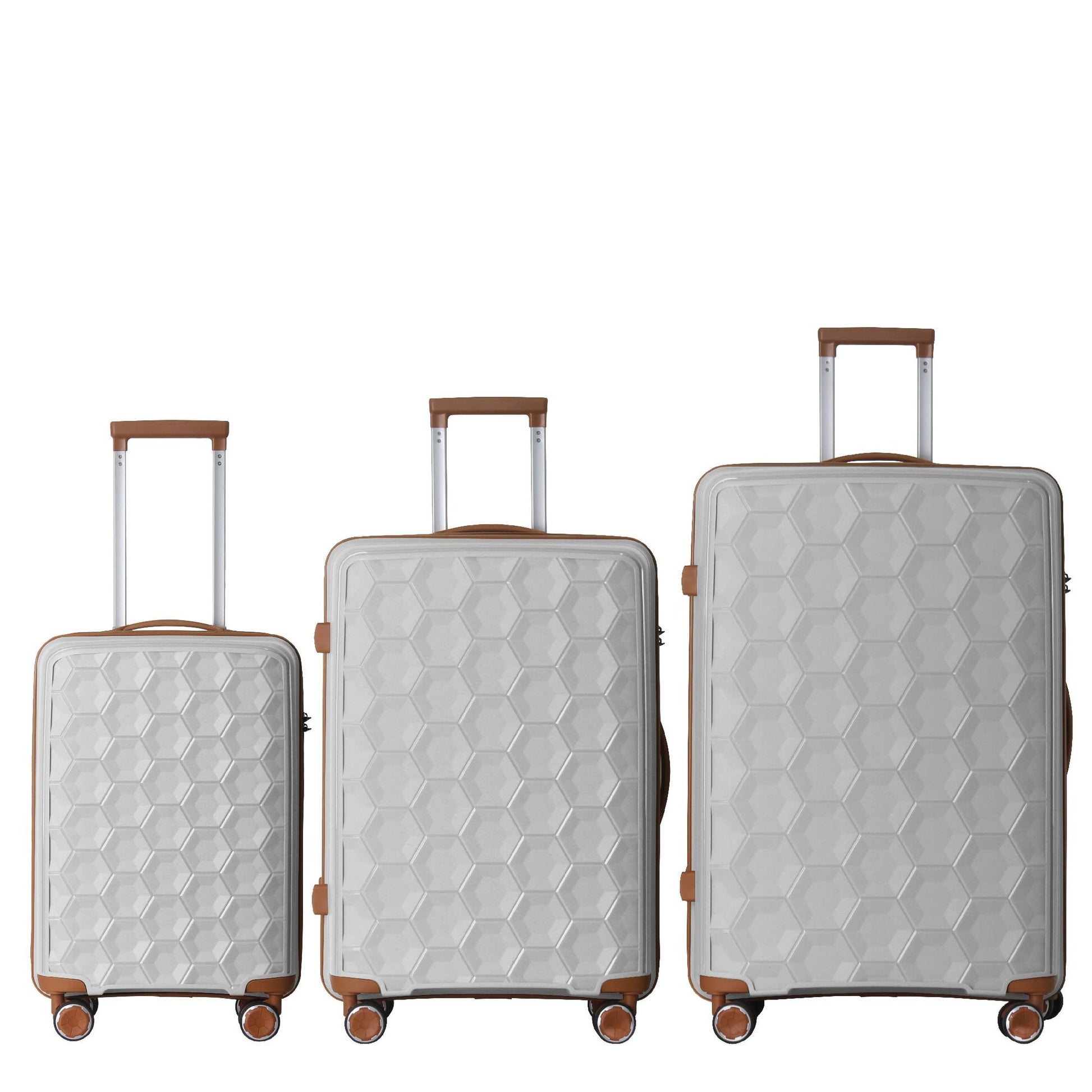 3-Piece Luggage Set Travel Lightweight Suitcases with Rolling Wheels, TSA lock & Moulded Corner, Carry on Luggages for Business, Trip, (20"/24"/28"), White - Discount Msrp 