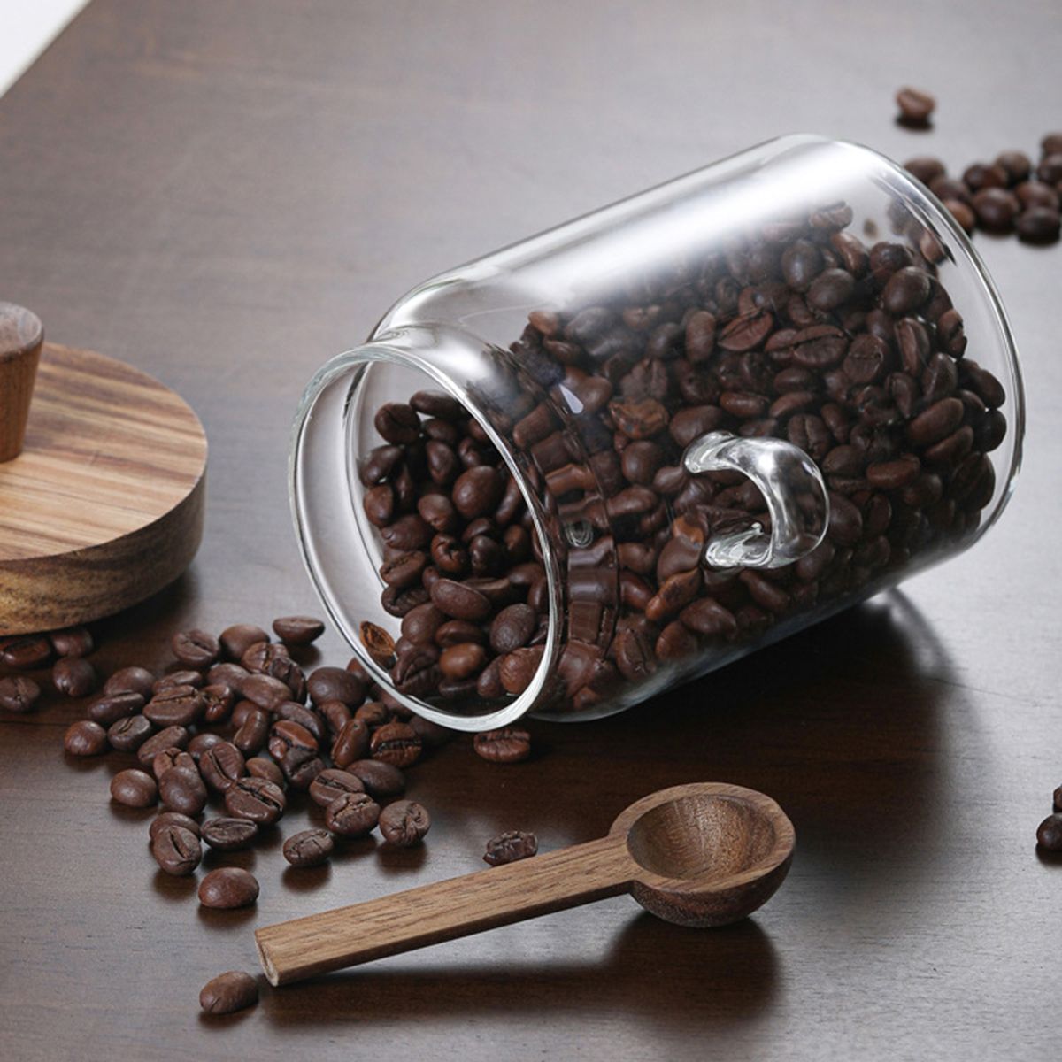 3 Pcs Glass Coffee Jars with Spoons, Candy Jars, Biscuit Jars, Storage Jars, Tea Jars, Snack Jars, Seasoning Jars, Salt Jars, Pepper Jars - Discount Msrp 