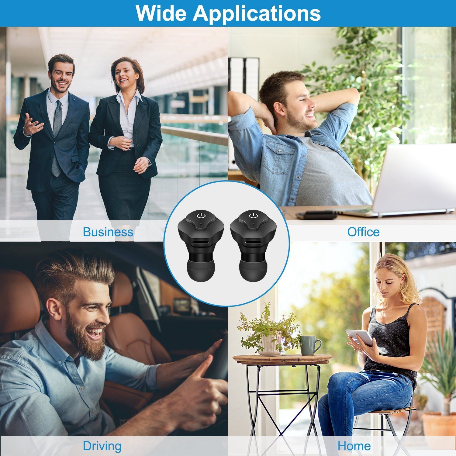 True Wireless Earbuds CSR V4.2 In-ear Stereo Headsets IP44 Waterproof Apt-X TWS Headphones Noise Cancelling - Discount Msrp 