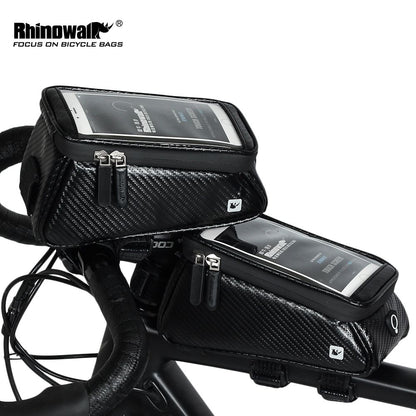 Bike Phone Front Frame Bag Bicycle Bag Waterproof Bike Phone Mount Top Tube Bag Bike Phone Case Holder Accessories Cycling Pouch Compatible Phone Under 6.5' - Discount Msrp 
