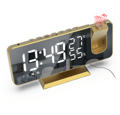 FM Radio LED Digital Smart Alarm Clock Watch Table Electronic Desktop Clocks USB Wake Up Clock with 180° Time Projection Snooze - Discount Msrp 