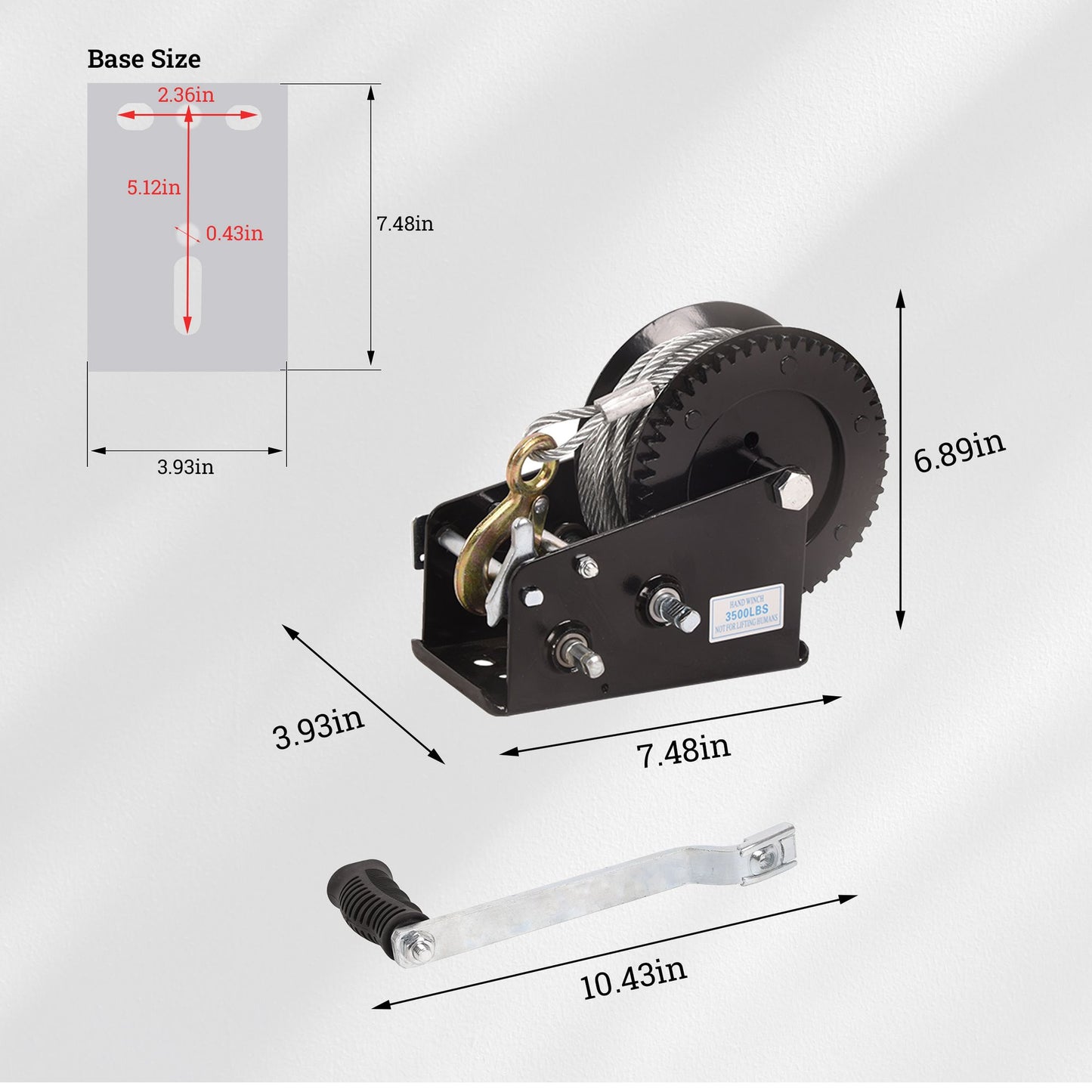 Hand Winch Boat Trailer Winch Heavy Duty Hook Steel Cable, Ratchet Manual Operated Winch for Trailers ATV UTV Boat Marine - Discount Msrp 