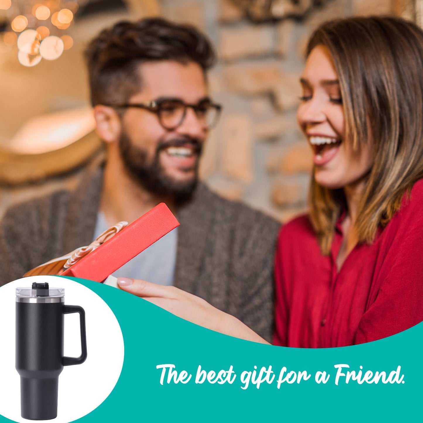 40oz large capacity tumbler With Handle And Straw Lid, Insulated Reusable Stainless Steel Water Bottles Travel Mug Coffee Cup car cup water cup For Men Women Outdoor Camping Driving, gift - Discount Msrp 